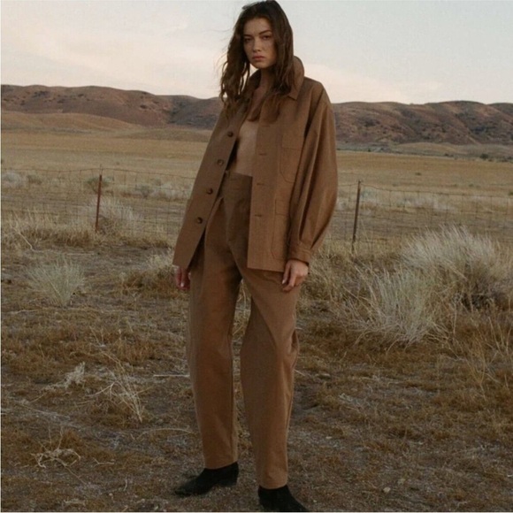 DOEN  Louvre Pant in Boscage High-Waisted Tan Pants NEW - Picture 4 of 12